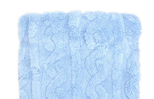 Two-Layer Sculpted Sherpa Baby Blanket --- 30 x 40 in --- Blue Color