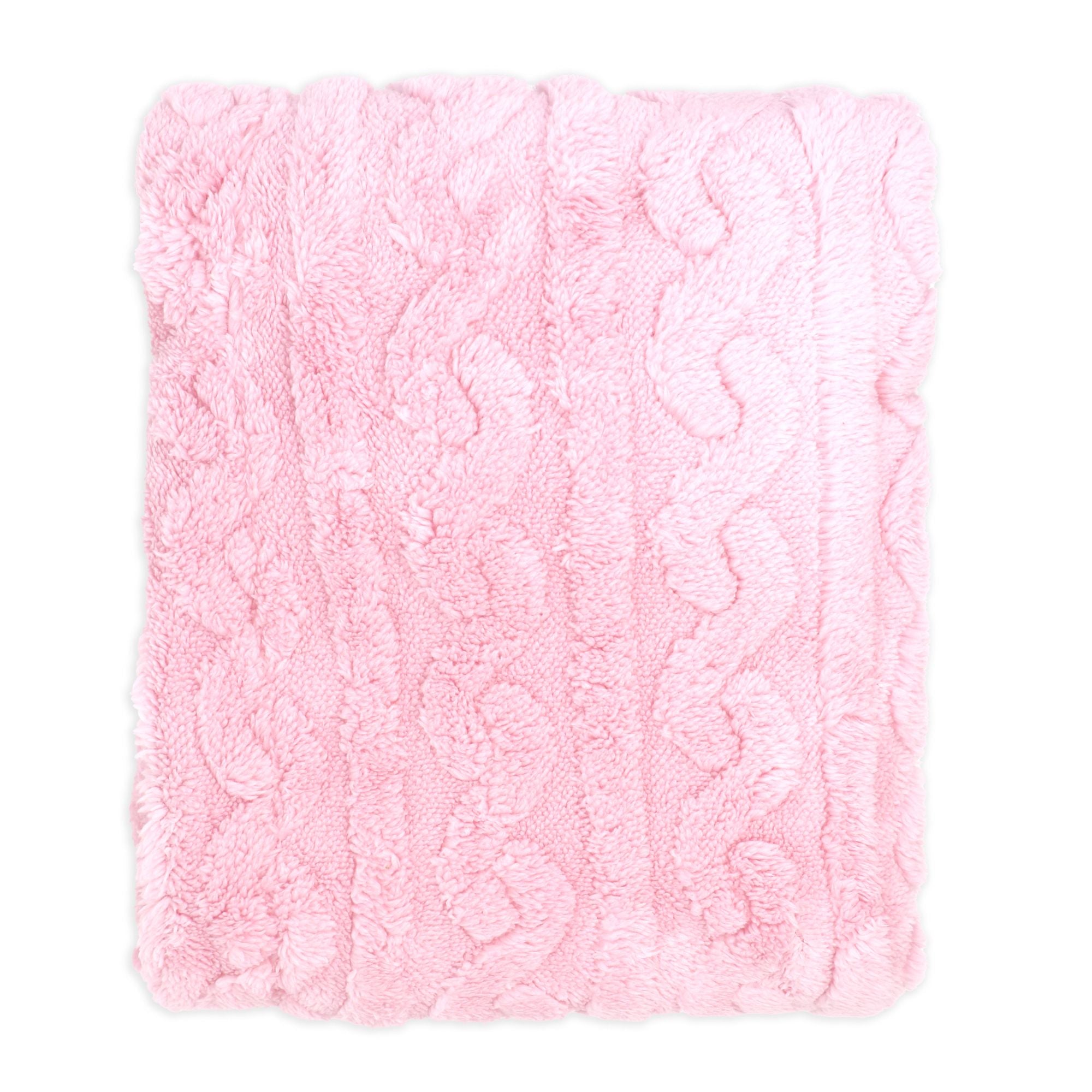 Two-Layer Sculpted Sherpa Baby Blanket --- 30 x 40 in --- Pink Color