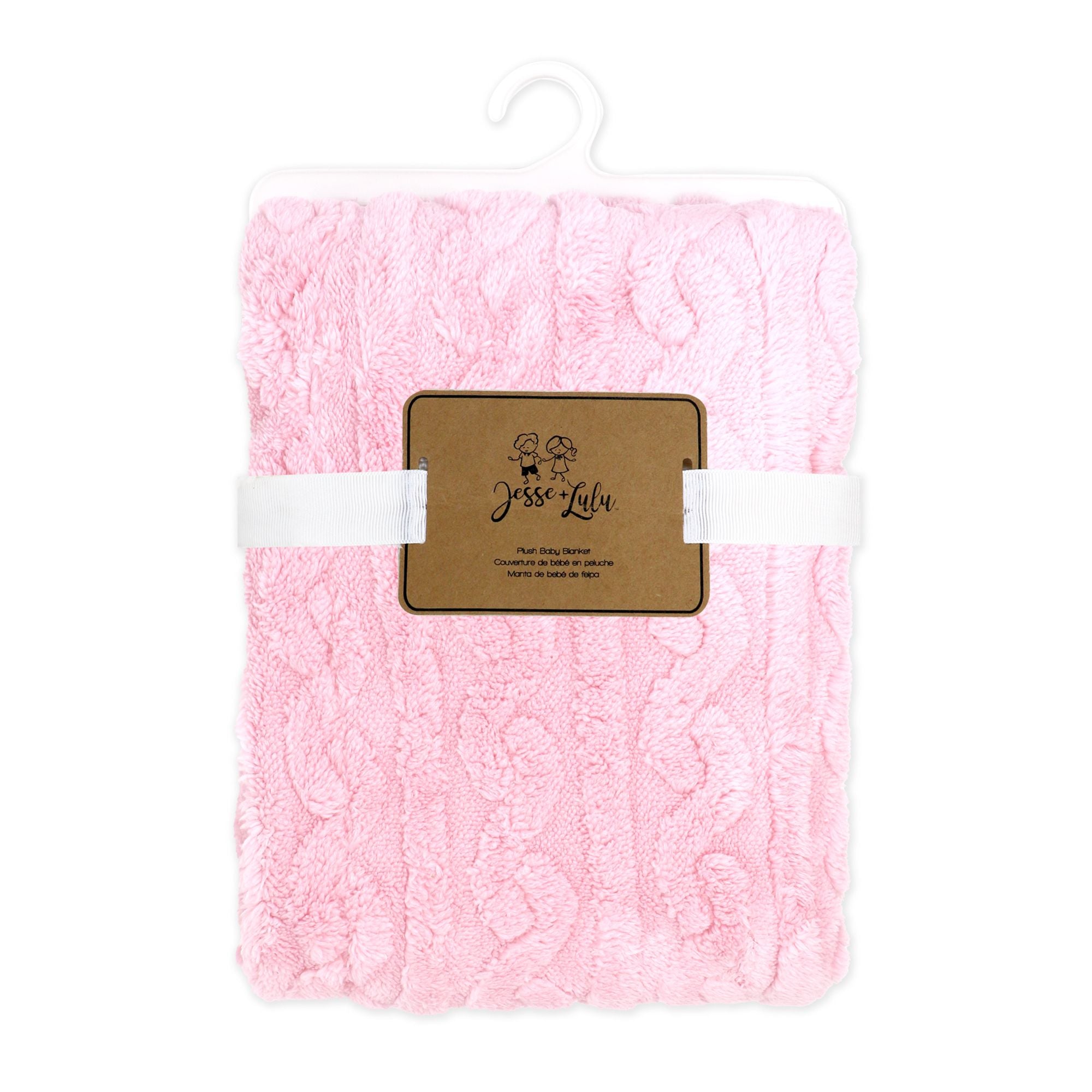 Two-Layer Sculpted Sherpa Baby Blanket --- 30 x 40 in --- Pink Color