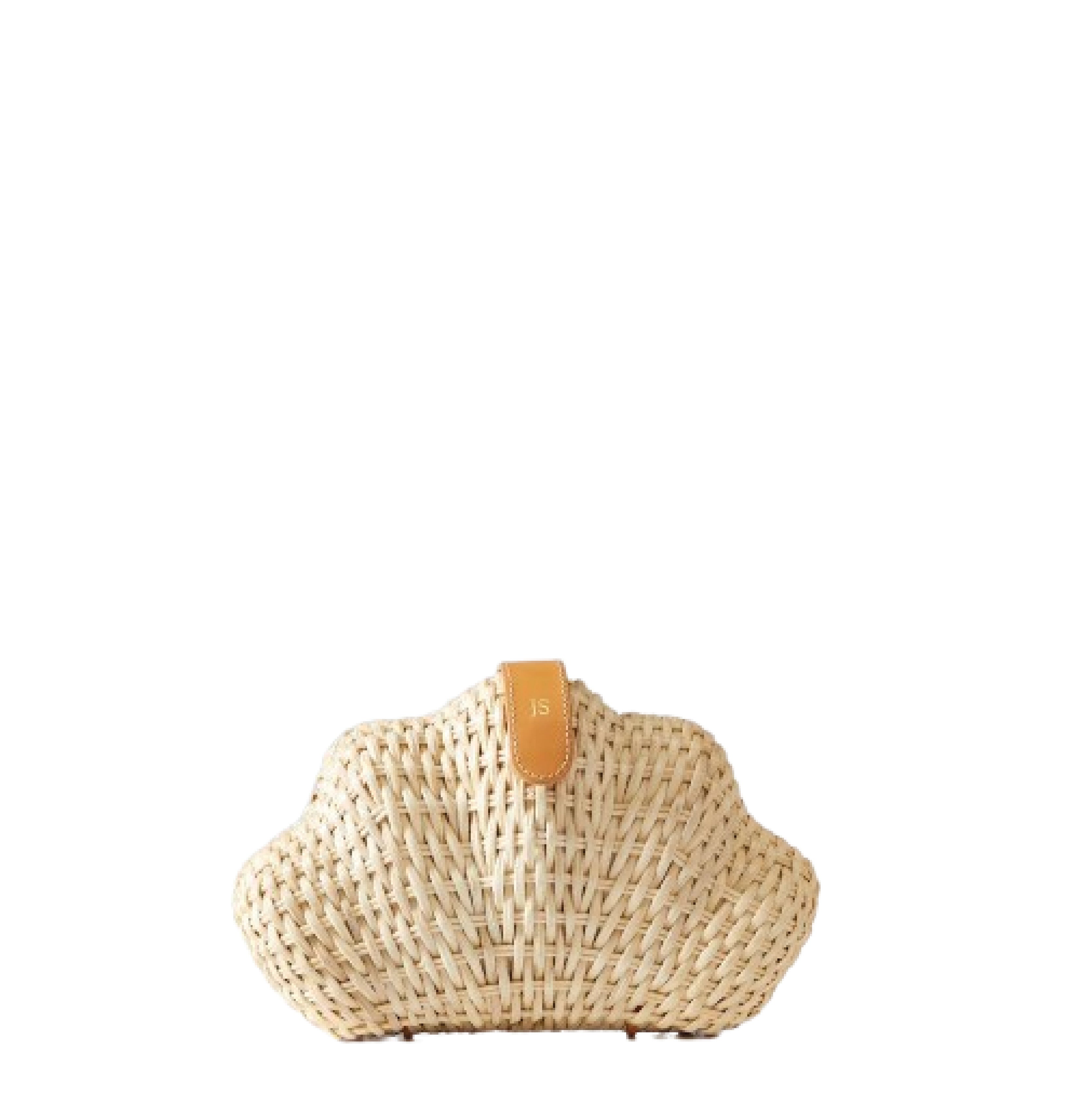 Wicker Shell Clutch -- Natural Color