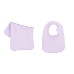 Load image into Gallery viewer, Baby Embroidery Blank Set with Ruffle Borders, Lavender Color
