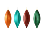Load image into Gallery viewer, 8" -- Matte &amp; Shiny - Drilled Line Finial Christmas Ornaments — Various Colors -- 4 Pack by Vickerman®
