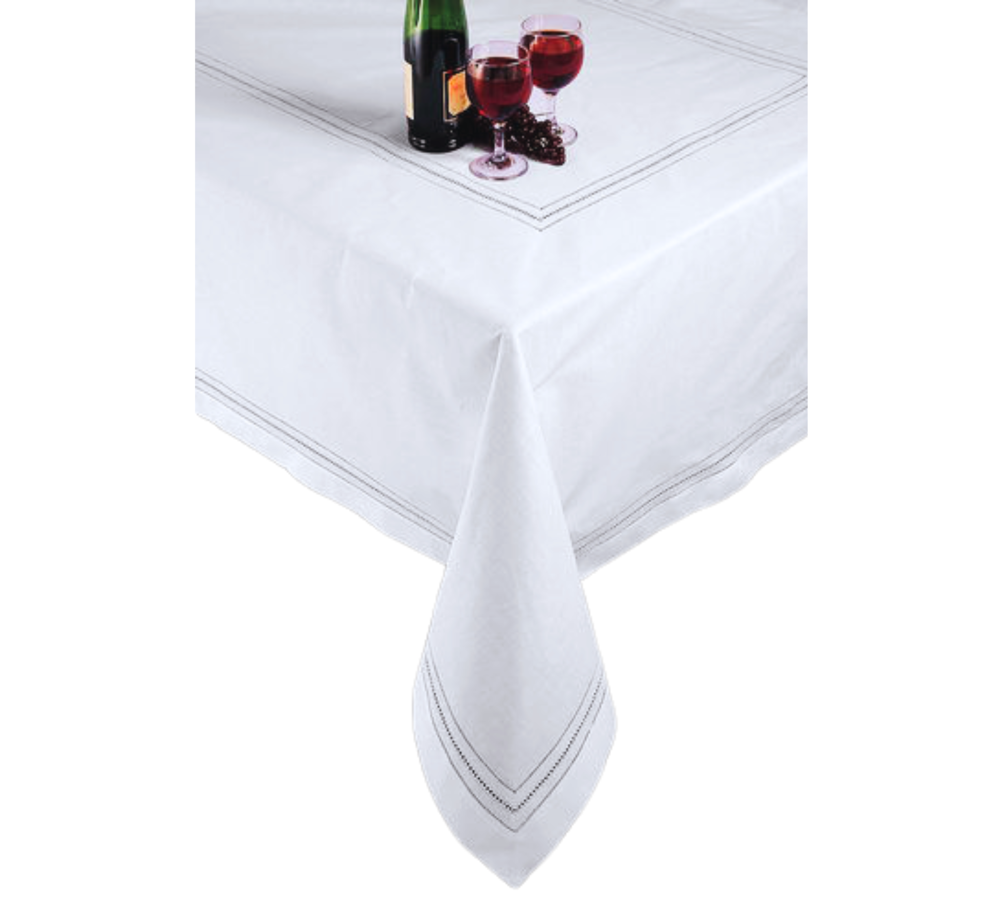 Gilucci and Classic Hemstitch Tablecloths --- 55% Linen / 45% Cotton --- White Color --- Various Sizes