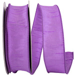 Load image into Gallery viewer, Full roll of Florist Basics Dupioni Supreme Wired Edge Ribbon in Violet, 1½ inch wide by 20 yards, ideal for wreath making, floral designs, holiday decorating, and elegant gift wrapping.
