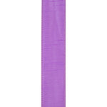 Load image into Gallery viewer, Detailed front view of the Violet Dupioni ribbon highlighting its rich slubbed faux silk texture and precision stitched wired borders.
