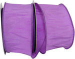 Load image into Gallery viewer, Florist Basics Dupioni Supreme Wired Edge Ribbon in Violet, 2½ inch wide by 10 yards, featuring a luxurious faux dupioni weave and sturdy wired edges perfect for wreaths, bows, and seasonal décor.
