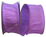 Load image into Gallery viewer, Florist Basics Dupioni Supreme Wired Edge Ribbon in Violet, 2½ inch wide by 20 yards, featuring a luxurious faux dupioni weave and sturdy wired edges perfect for wreaths, bows, and seasonal décor.
