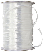 Load image into Gallery viewer, Premium - Pearl Finish Raffia Ribbon --- 1/4in x 100 yards --- White Color

