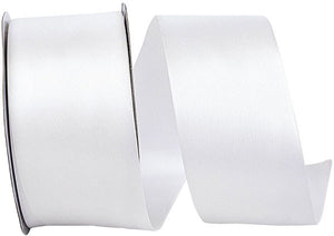 Double Face Satin Ribbon -- White Color --- Various Sizes