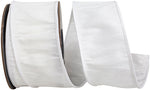 Load image into Gallery viewer, Florist Basics Dupioni Supreme Wired Edge Ribbon in White, 2½ inch wide by 10 yards, featuring a luxurious faux dupioni weave and sturdy wired edges perfect for wreaths, bows, and seasonal décor.

