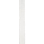 Load image into Gallery viewer, Reverse side of the Florist Basics Dupioni Supreme White ribbon highlighting the durable polyester weave and neatly stitched wired edge construction.
