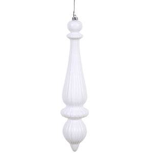 14" -- White Matte -- Finial Drop Ornament (Pack of 2) by Vickerman®