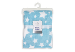 Load image into Gallery viewer, Stars Flannel Fleece Baby Blanket, 30 x 36 in, White &amp; Blue Color
