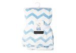 Load image into Gallery viewer, Zig Zag Fleece Baby Blanket, 30 x 40 in, White &amp; Blue Color
