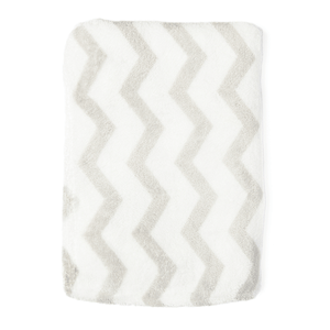 Zig Zag Fleece Baby Blanket, 30 x 40 in, White & Grey Color