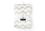 Load image into Gallery viewer, Zig Zag Fleece Baby Blanket, 30 x 40 in, White &amp; Grey Color
