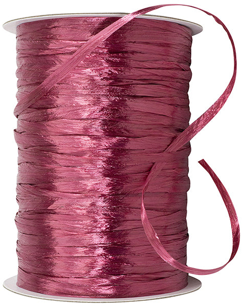 Premium - Pearl Finish Raffia Ribbon --- 1/4in x 100 yards --- Wine Color