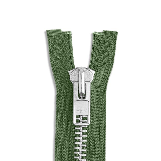 One Way -- YKK® #10 --- Aluminum Jacket Zipper -- Various Sizes