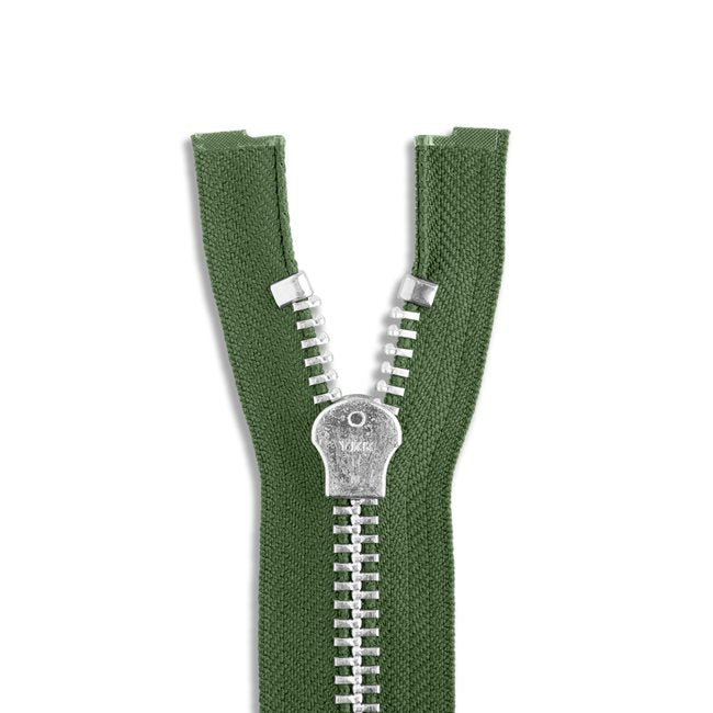 One Way -- YKK® #10 --- Aluminum Jacket Zipper -- Various Sizes