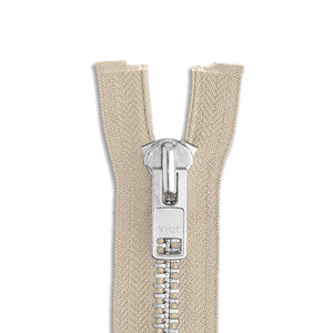 One Way -- YKK® #10 --- Aluminum Jacket Zipper -- Various Sizes