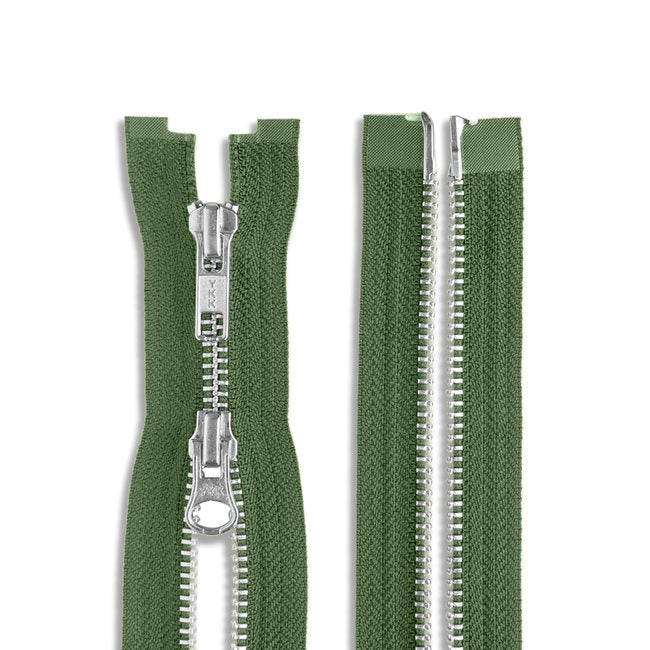 Two Way -- YKK® #5 --- Aluminum Jacket Zipper -- Various Sizes