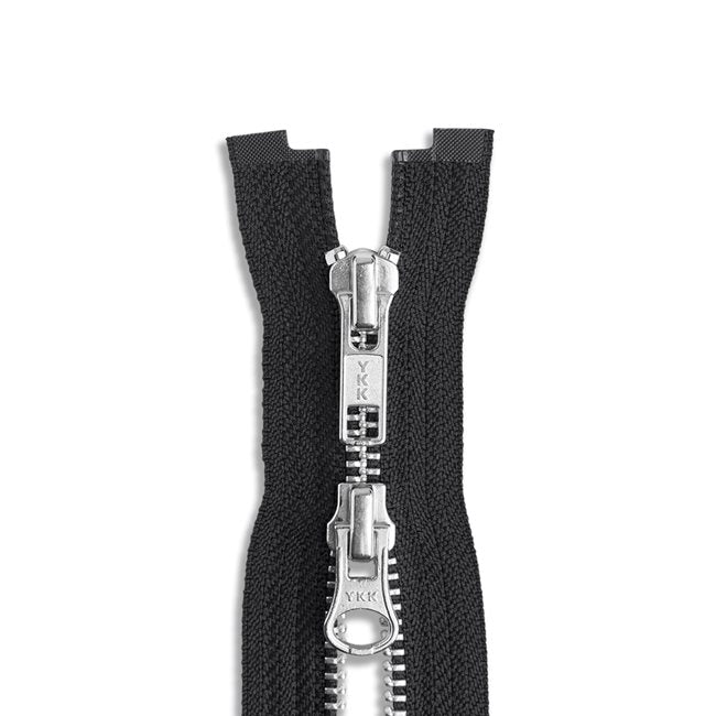 Two Way -- YKK® #5 --- Aluminum Jacket Zipper -- Various Sizes