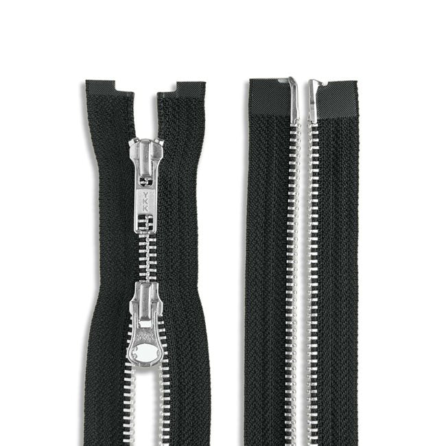 Two Way -- YKK® #5 --- Aluminum Jacket Zipper -- Various Sizes