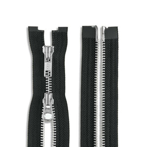 Two Way -- YKK® #5 --- Aluminum Jacket Zipper -- Various Sizes