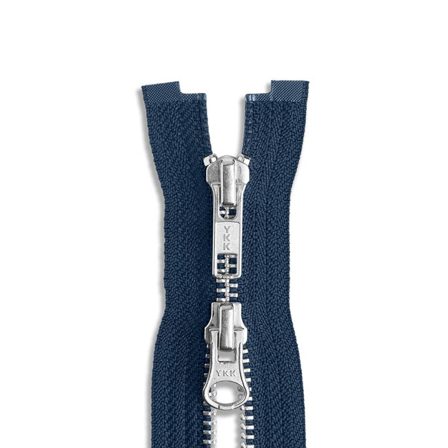 Two Way -- YKK® #5 --- Aluminum Jacket Zipper -- Various Sizes