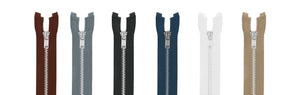 One Way -- YKK® #3 --- Aluminum Jacket Zipper -- Various Sizes