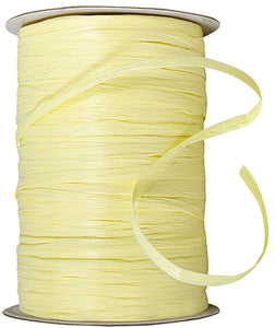 Premium - Matte Finish Raffia Ribbon --- 1/4in x 100 yards --- Yellow Color