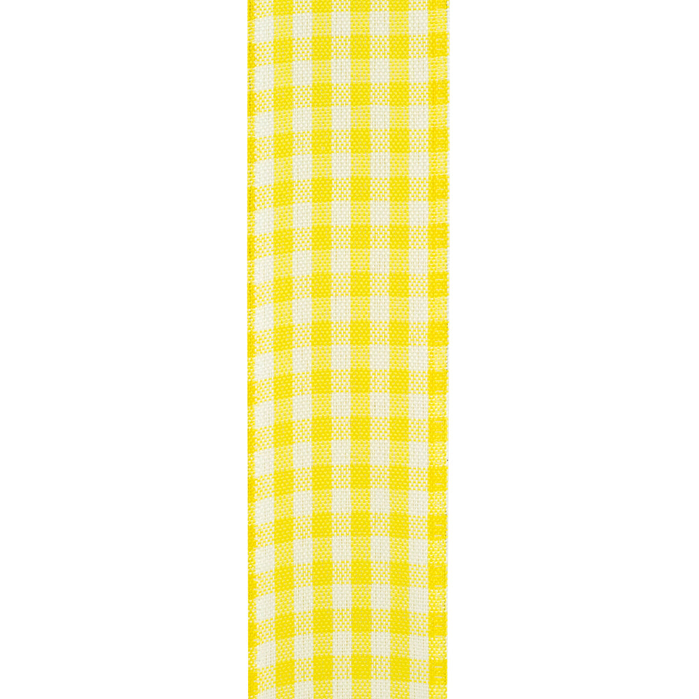 Easter Ribbons -- Great Gingham Wire Edge Ribbon -- Yellow Color -- Va ...
