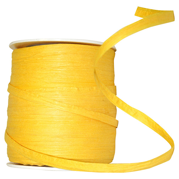 Paper Raffia Ribbon --- 1/4in x 100 yards --- Yellow Color