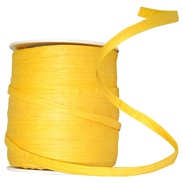 Paper Raffia Ribbon --- 1/4in x 100 yards --- Yellow Color – Blanks for ...