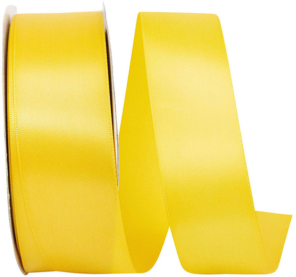 Double Face Satin Ribbon -- Yellow  Color --- Various Sizes