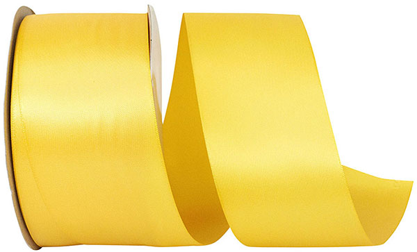 Double Face Satin Ribbon -- Yellow  Color --- Various Sizes