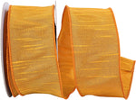 Load image into Gallery viewer, Full roll of Florist Basics Yellow Gold Dupioni Supreme Wired Edge Ribbon measuring 2½ inches by 20 yards, ideal for Christmas trees, garlands, floral arrangements, and decorative bows.
