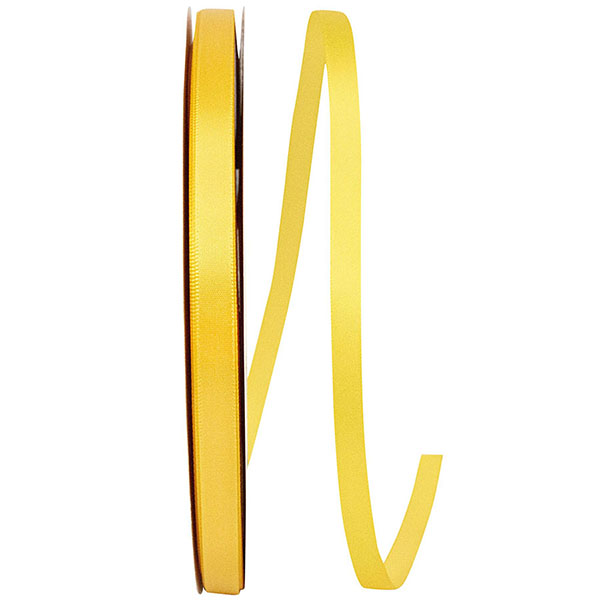 Double Face Satin Ribbon -- Yellow  Color --- Various Sizes