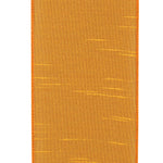 Load image into Gallery viewer, Back side of the extra-wide Florist Basics Yellow Gold Dupioni ribbon displaying the durable polyester fabric and reinforced wired edge finish.
