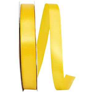 Double Face Satin Ribbon -- Yellow  Color --- Various Sizes