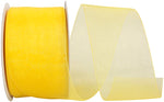 Load image into Gallery viewer, Chiffon Mono Sheer Ribbon -- Yellow Color --- Various Sizes
