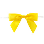 Load image into Gallery viewer, Satin Twist Tie Bows -- Various Sizes --- 100 or 50 Pieces p/pack,  Yellow
