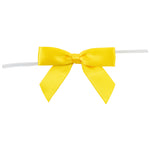 Load image into Gallery viewer, Satin Twist Tie Bows -- Various Sizes --- 100 or 50 Pieces p/pack,  Yellow
