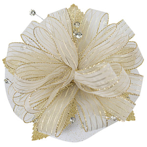 Graceful Lady Deluxe Stripes Premade Corsage Wristlet --- Gold