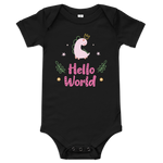 Load image into Gallery viewer, Hello World --- Baby short sleeve Onesie / Bodysuit, Various Colors

