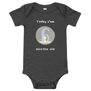 Today, I am 6-Months Old --- Baby Short Sleeve Onesie / Bodysuit, Various Colors