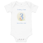 Load image into Gallery viewer, Today, I am 3-Months Old --- Baby Short Sleeve Onesie / Bodysuit, Various Colors
