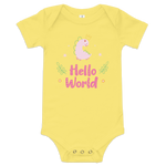 Load image into Gallery viewer, Hello World --- Baby short sleeve Onesie / Bodysuit, Various Colors
