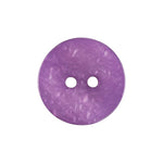 Load image into Gallery viewer, A close-up view of a 22mm Purple Thick Shell-Like button, highlighting its thick rim configuration and smooth, iridescent purple marbling that catches the light.
