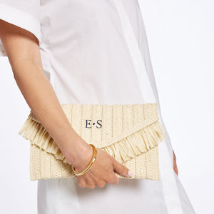 Natural Fringed Clutch